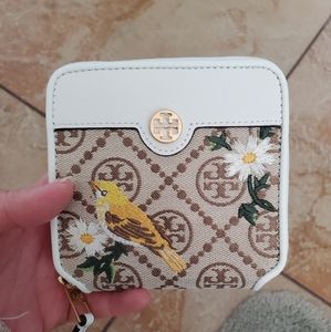 T MONOGRAM JACQUARD EMBROIDERED BI-FOLD WALLET